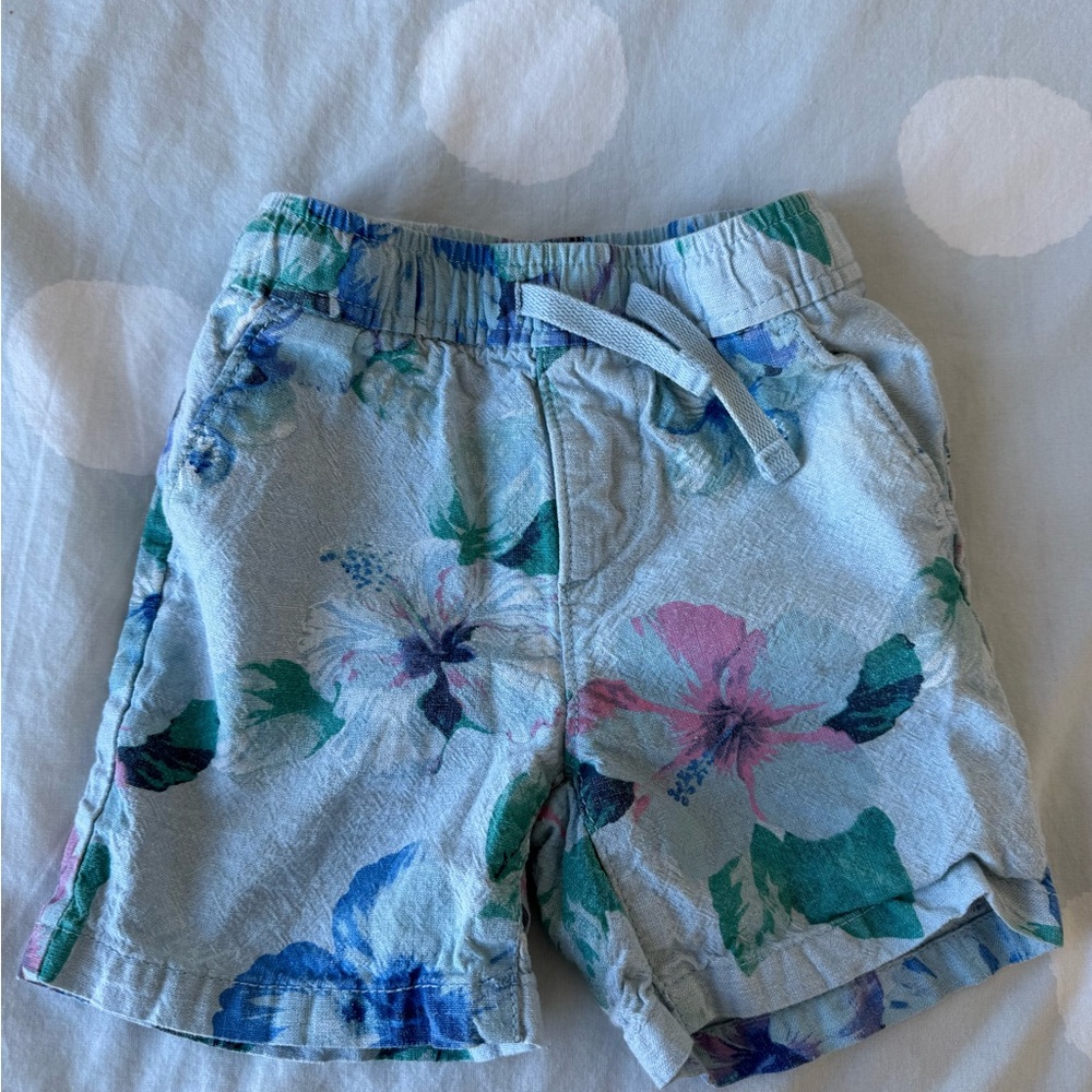 GAP Kids Floral Blue and Green Shorts
